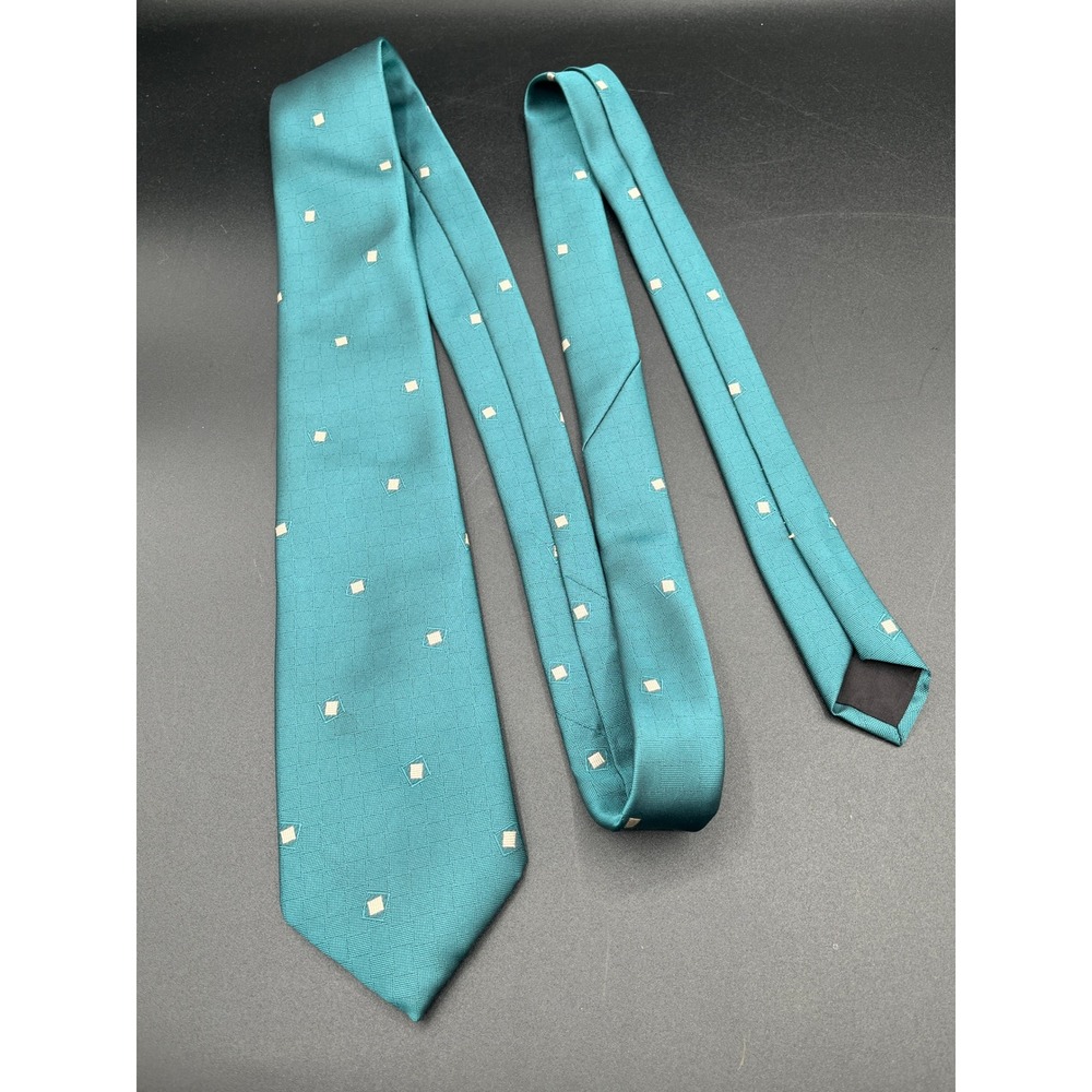 Wembley Teal Geometric Diamond Pattern Necktie Men's‎ Classic Silk Blend